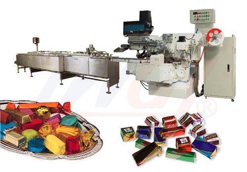 Chocolate cutting wrapping machine rectangle